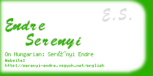 endre serenyi business card